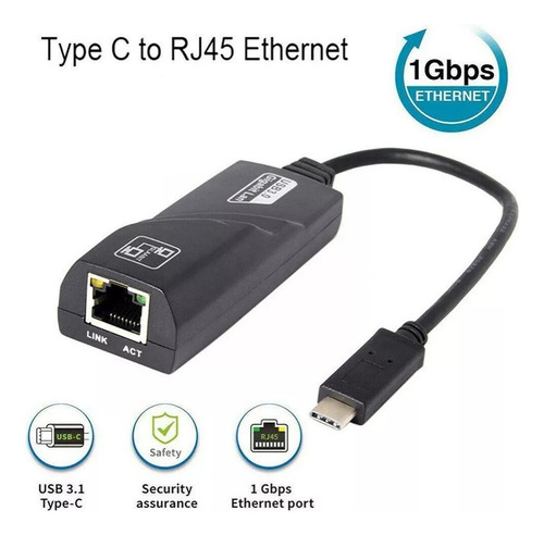 Adaptador Usb C A Rj45 Ethernet Conexión A Red Lan 1000mbps