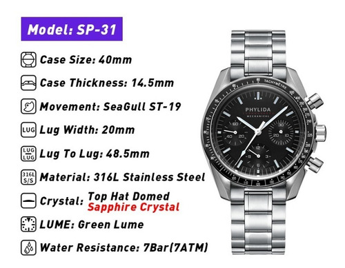 Reloj Phylida Speedy Cuerda Manual