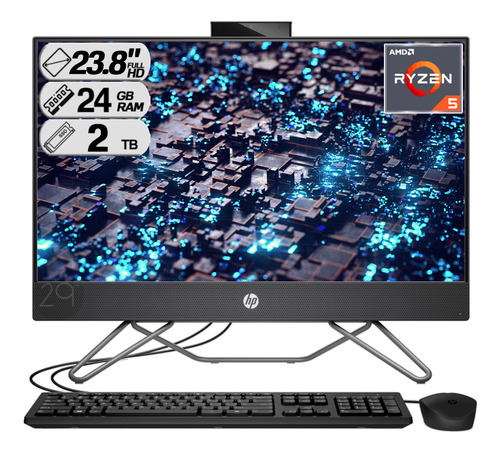 Todo En Uno Aio Hp Pc Ryzen 5 Memoria Ram 24gb + Ssd 2000gb