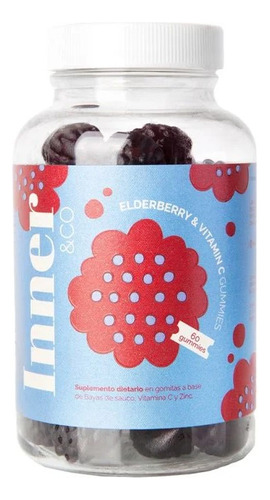 Inner Elderberry & Vitamin C + Zinc 60 Gummies Masticables Sabor Frutos Rojos