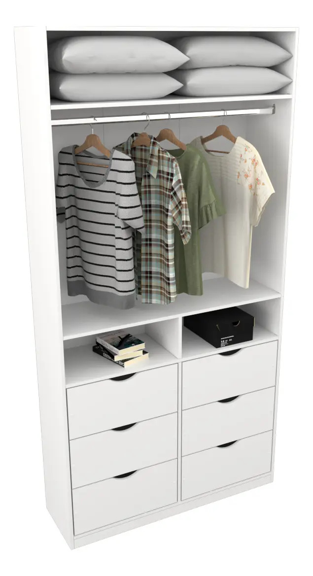 Guarda-roupas Vetorial Móveis Closet Misto M200 Branco