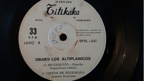 Vinilo Ep De Los Altiplanicos  Casarjerta  (o-102