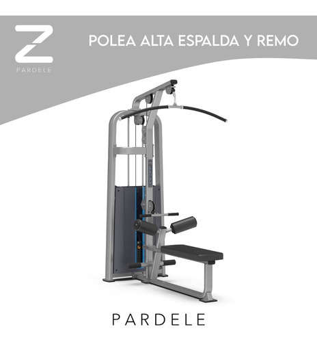 Aparato Polea Alta Espalda Y Remo Maquina Ejercicio Gimnasio Color de la estructura Gris oscuro Color del tapizado Negro