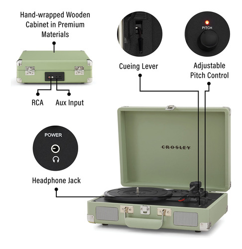 Tocadiscos De Vinilo Crosley Cr8005f-mt Cruiser