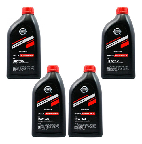 4 Litros Aceite Mineral 15w40 Nissan Nissan Pick Up 1980