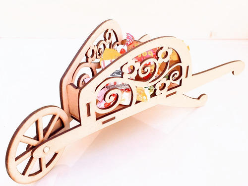 Imagen 1 de 4 de Candy Bar Carretilla Souvenir - Mdf / Fibrofacil