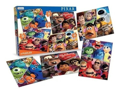 4 Puzzles Rompecabezas Disney Pixar 30 Y 48 Pzas Original