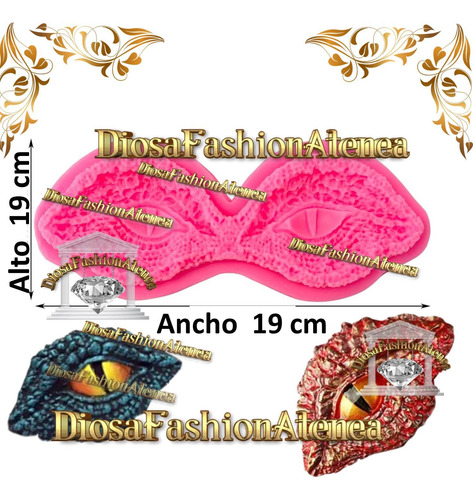 Molde Silicona Ojos Dinosaurio Dragón Fondant Porcelana Fria Rosa