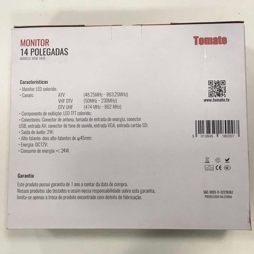 Imagem 7 de 9 de Tv 14 Pol Tomate Led Hd Caminhão Ônibus Trailer 12v Portátil