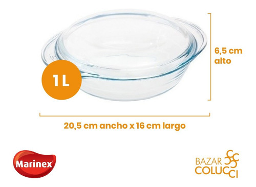 Cacerola Redonda Chica Terrina, Marinex - Bazar Colucci