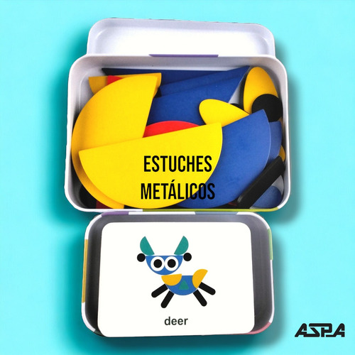 Rompecabezas Educativo D Madera Tipo Tangram Con 60 Tarjetas