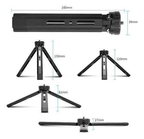 Gs Mini Trípode De Cámara De Mano 1/4 Tornillo Extensible