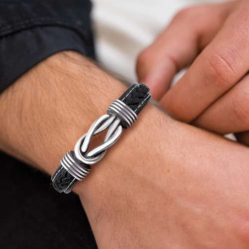 Pulsera De Cuero Qwnhoney, Regalo Ideal Padre-hijo