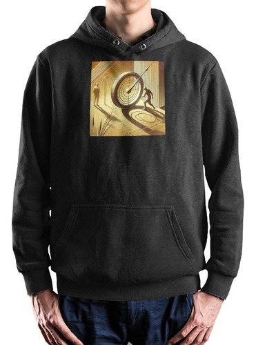 Sudadera Con Capucha Para Hombre Hoodie Negro Tiemposretro
