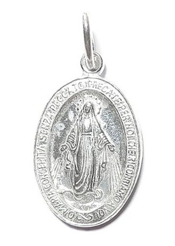 Colgante Medalla Virgen De Los Rayos Plata Fina 925
