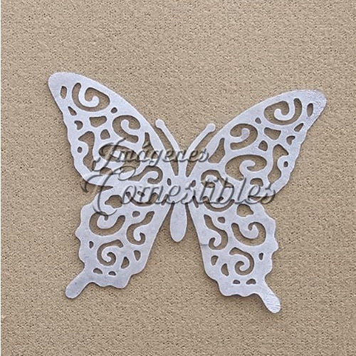 5 Mariposas Comestibles Plateadas Para Decoración De Postres