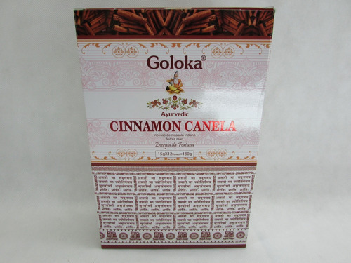 Incenso Goloka Cinnamon Canela 24 Caixinhas C/15 Varetas Fragrância Cinnamon/Canela