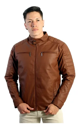 Chaqueta Cuero Hombre Color Miel | MercadoLibre