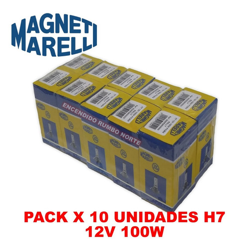 Pack X 10 Lampara H7 100w 12v Original Magneti Marelli