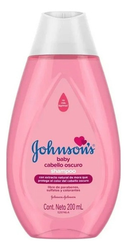 3 Pza Shampoo Johnson's Baby Cabello Oscuro 200 Ml