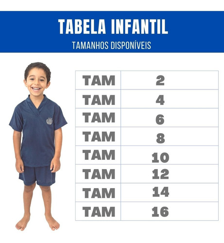 Imagem 2 de 4 de Pijama Meia Manga Short Malha Masculino Infantil Liso