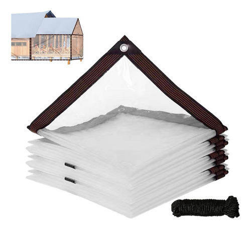 Lonas Transparentes Resistentes Impermeables 3x3, 10m Cuerda