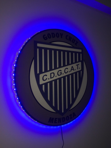 Cuadro Escudo Godoy Cruz Con Luces Led Azul + Tecla Oferta