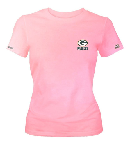 Camiseta Nfl Premask Greenbay Packers Stacked Dama Mujer Phd