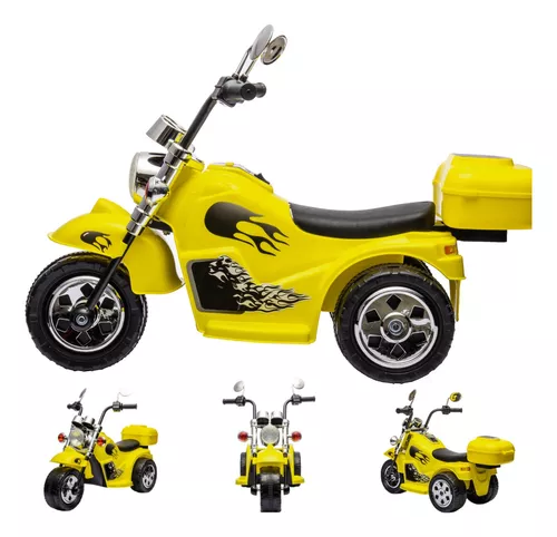 Mini Moto Elétrica Infantil Triciclo Motorizado Criança Harley-davidson -  Amarela