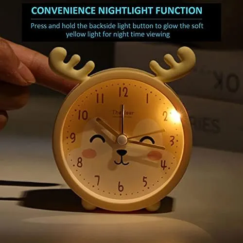 Danse Jupe 3 Kids Alarm Clock Round Silicon Analog Desk J7
