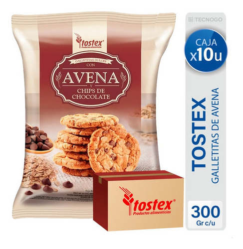 Caja Galletitas Tostex Avena Y Chips De Chocolate Bulto