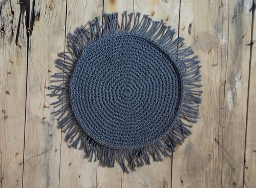 Mantel 40cm + Posavasos Tejido Crochet Macrame 100%artesanal