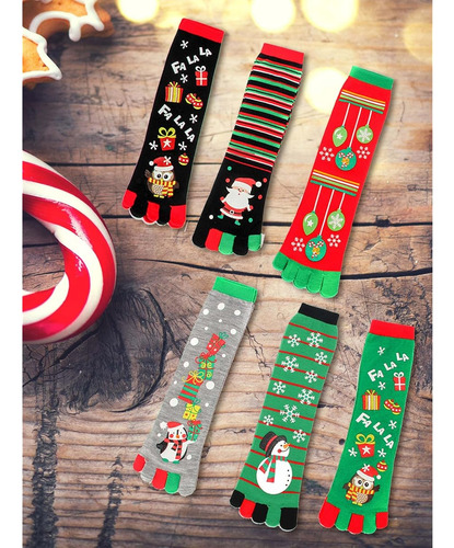 Calcetines Calcetas Largas Unisex Con Diseños Navideños