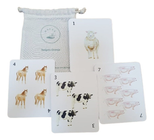 Juego De Cartas Naipes Animales Granja 50 Cartas  