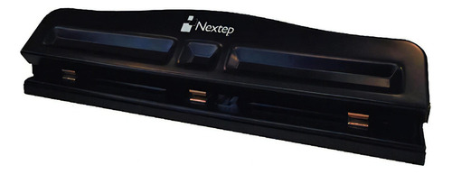 Perforadora Nextep 3 Orificios Ajustable 10 Hojas Ne-122 /vc Color Negro