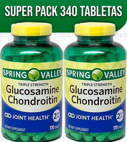 Imagen 1 de 2 de Super Pack Glucosamina Condroitina Spring Valley 340 Tabs