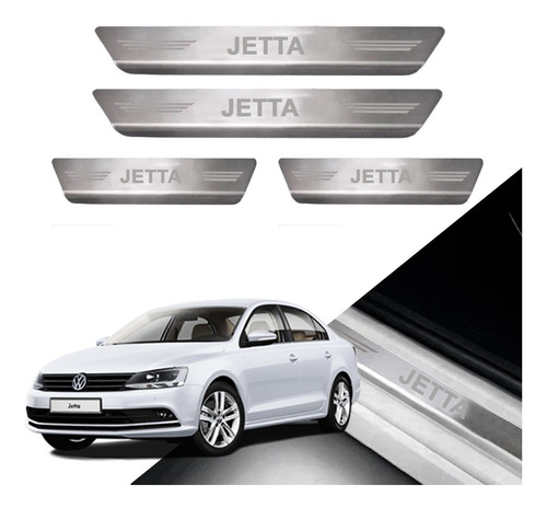 Kit Soleira Vw Jetta 2015 Aço Inox 4 Peças