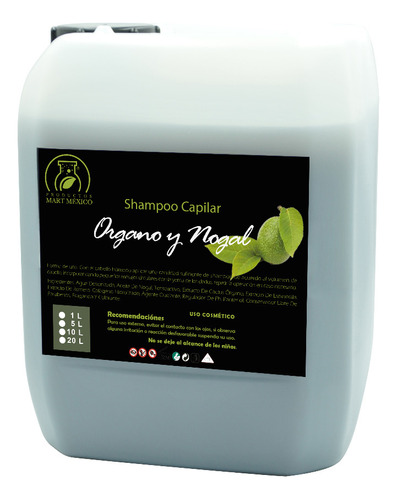 Shampoo Natural De Organo Y Nogal 20 Litros