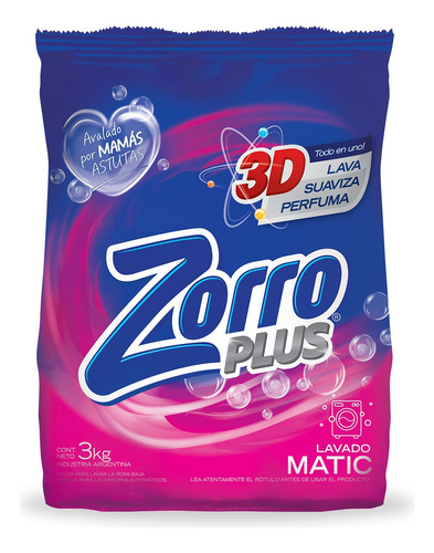 Jabón en polvo Zorro Matic Clásico bolsa  3 kg