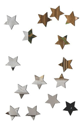 Enfeite De Espelho Decorativo Estrelas 54x82cm 15 Pçs 38139