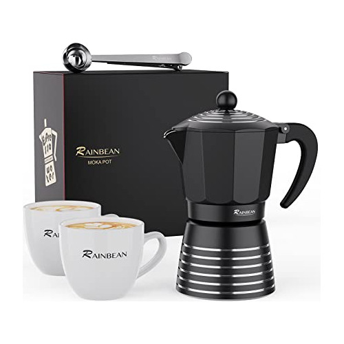 Rainbean Cafetera Espresso En La Estufa 6 Tazas, 12 Oz / 350