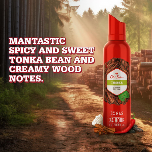 Desodorante Old Spice Timber Deodorant Body Spray 24 Horas