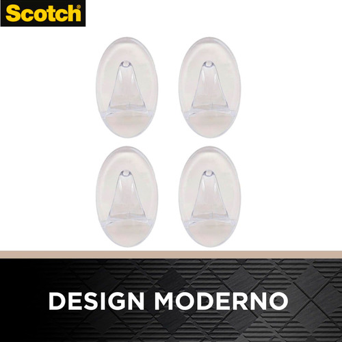 Gancho 3m Scotch Transparente Pequeno Fixação Permanente 4