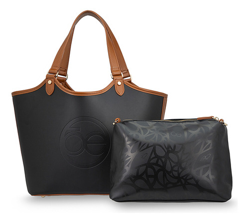 Bolsa Tote Cloe Llalnira Grande Color Negro