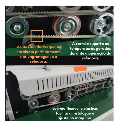 1 Correia Dentada Para Seladora Automática 900, Sa 900w