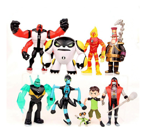 Boneco Ben 10 Tennyson Quatro Braços Cinza Matéria Kit 9