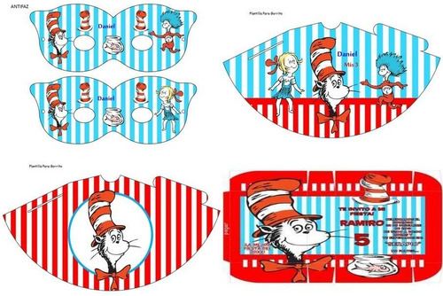 Kit Imprimible El Gato Ensombrerado Fiesta 3x1