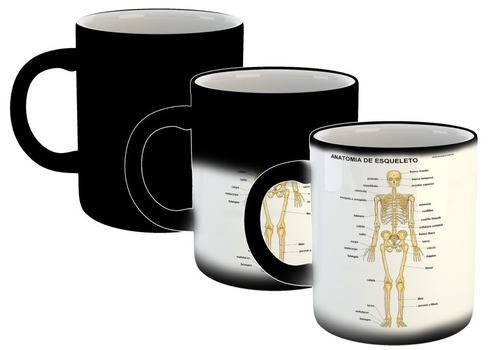 Taza Magica Skulls Esqueleto Bones Huesos Cuerpo Humano M18