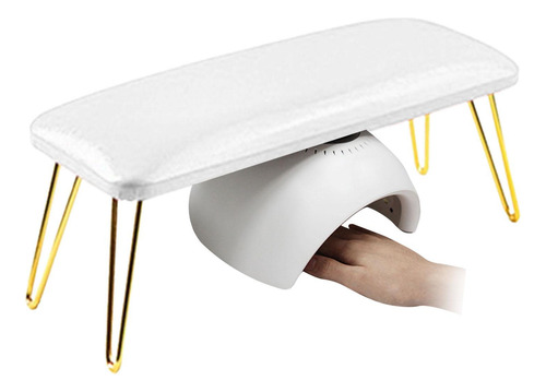 Nail Pillow Hand Rest Manicure Nail Tool Pu White And Gold