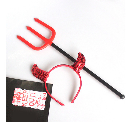 Set De Disfraz Con Cuernos De Diablo, Diadema En Forma De Co
